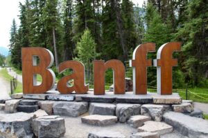 The Banff sign is a prime selfie location.